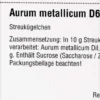 Dhu Aurum Metallicum D60 Globuli 10 G