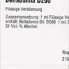 Dhu Belladonna D200 Dilution 20 ml