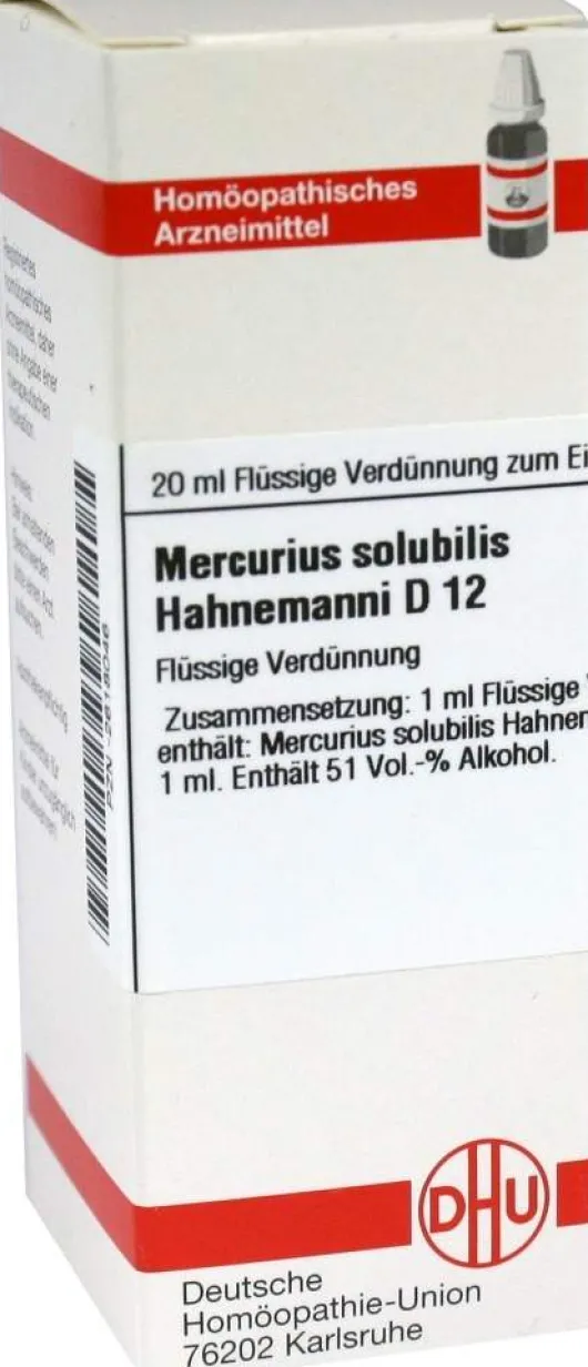 Dhu Mercurius Solubilis Hahnemanni D12 20 ml Dilution