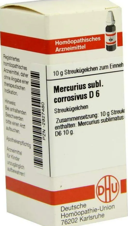 Dhu Mercurius Subl. Corrosivus D6 10 G Globuli