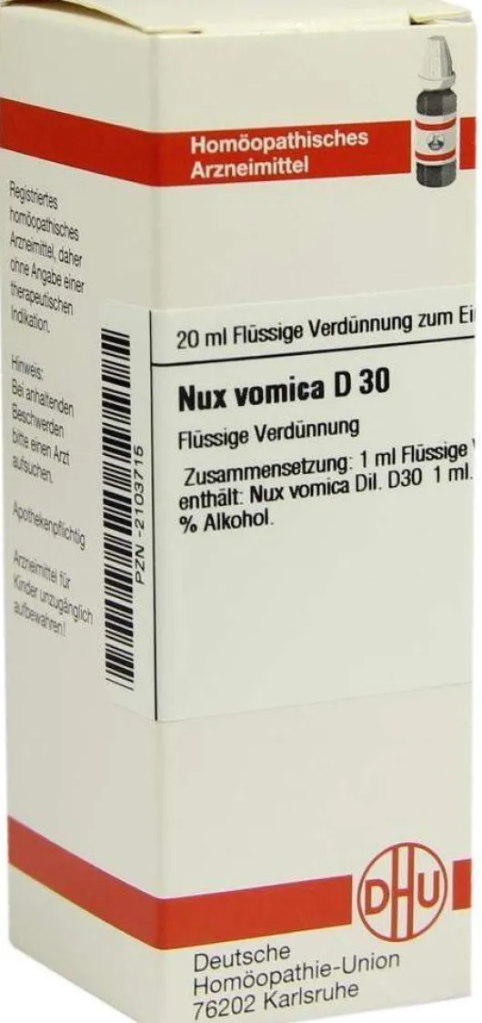 Dhu Nux Vomica D30 Dilution 20 ml