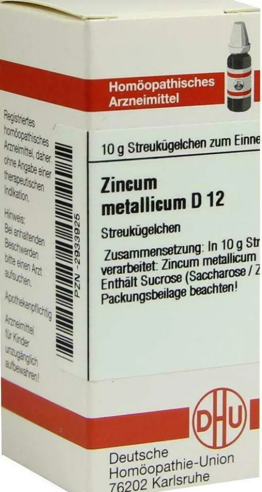 Dhu Zincum Metallicum D12 10 G Globuli