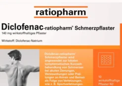 Diclofenac-ratiopharm Schmerzpflaster 140 mg pro g 10 Stück