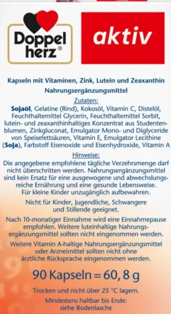 Doppelherz Aktiv Augen Vital Sehkraft 90 Kapseln