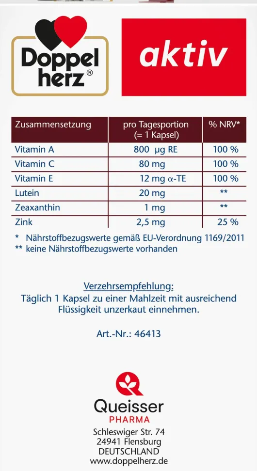Doppelherz Aktiv Augen Vital Sehkraft 90 Kapseln