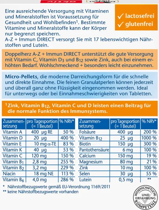 Doppelherz Aktiv A-Z + Immun Direct 20 Pellets Mit...