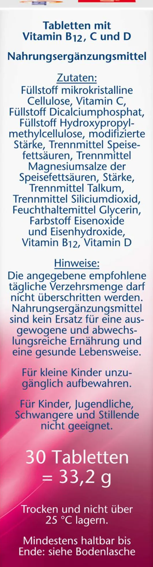 Doppelherz Aktiv B12 + C + D3 Depot 30 Tabletten