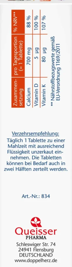 Doppelherz Aktiv Calcium 700 + Vitamin D3 30 Tabletten