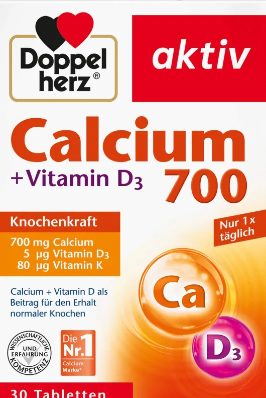 Doppelherz Aktiv Calcium 700 + Vitamin D3 30 Tabletten