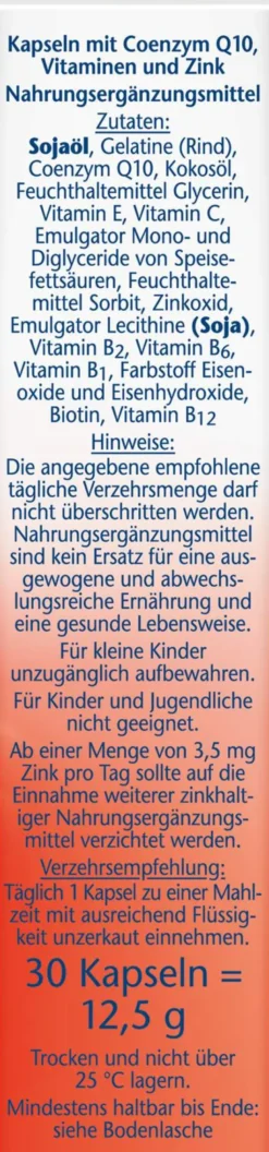 Doppelherz Aktiv Coenzym Q10 + B - Vitamine 30 Kapseln