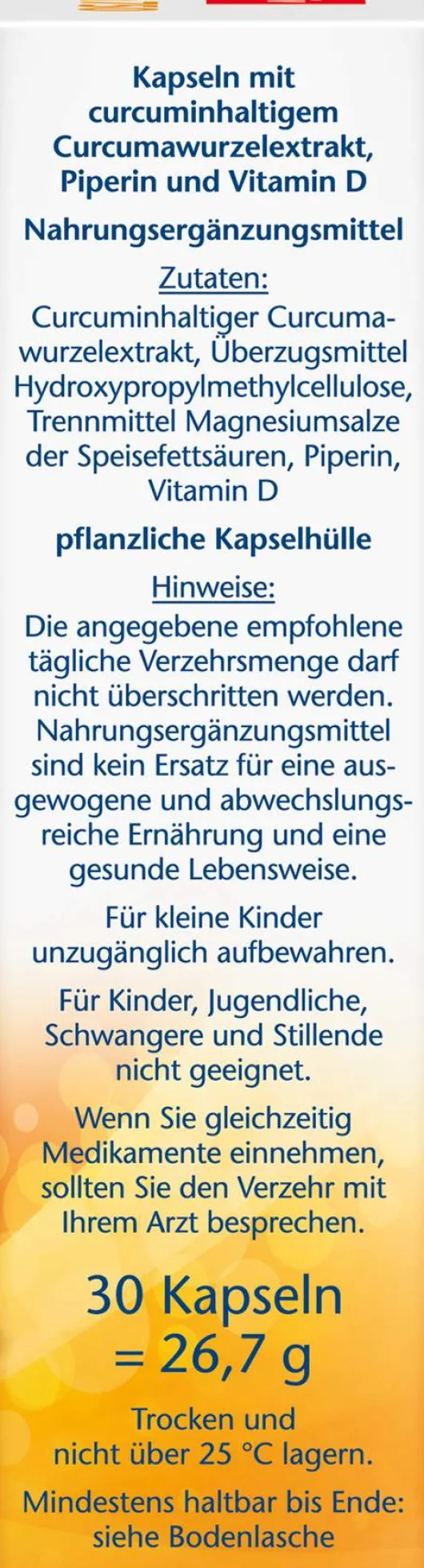 Doppelherz Aktiv Curcuma 750 30 Kapseln