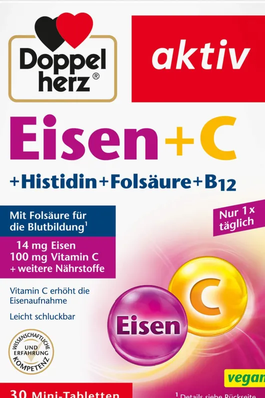 Doppelherz Aktiv Eisen + Vitaminc + L-Histidin 30 Tabletten