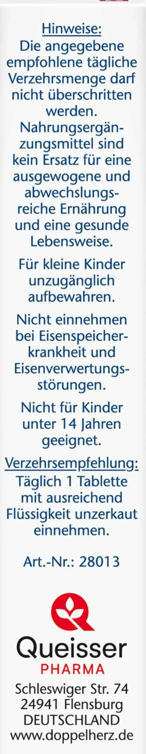 Doppelherz Aktiv Eisen + Vitaminc + L-Histidin 30 Tabletten