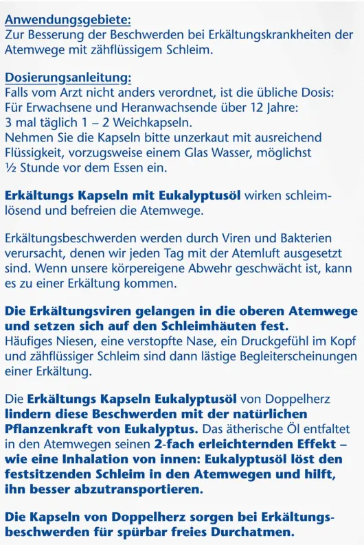 Doppelherz Aktiv Erkältungskapseln Eukalyptusöl