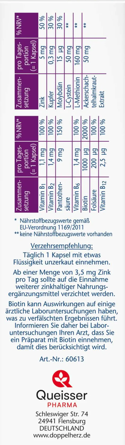 Doppelherz aktiv Haar Intensiv 80 Kapseln