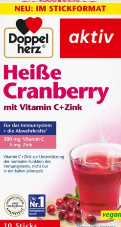 Doppelherz aktiv Heiße Cranberry mit Vitamin C + Zink 10 Beutel Granulat