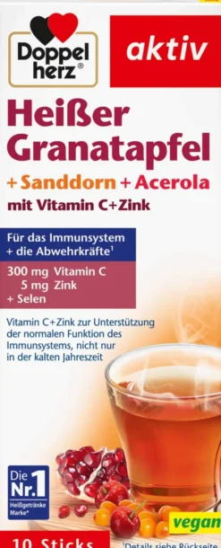Doppelherz Aktiv Heißer Granatapfel+sanddorn+acerola 10 Beutel