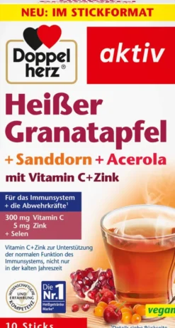 Doppelherz Aktiv Heißer Granatapfel+sanddorn+acerola 10 Beutel