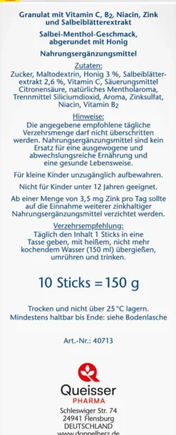 Doppelherz Aktiv Heisser Salbei + Honig + Menthol Granulat 10...