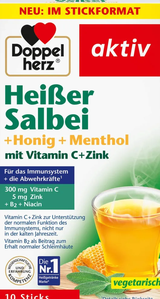Doppelherz Aktiv Heisser Salbei + Honig + Menthol Granulat 10...