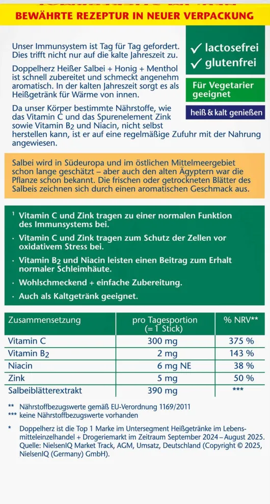 Doppelherz Aktiv Heisser Salbei + Honig + Menthol Granulat 10...