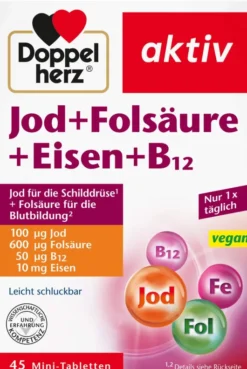 Doppelherz Aktiv Jod + Folsäure + Eisen + B12 45 Mini-Tabletten