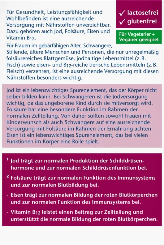 Doppelherz Aktiv Jod + Folsäure + Eisen + B12 45 Mini-Tabletten
