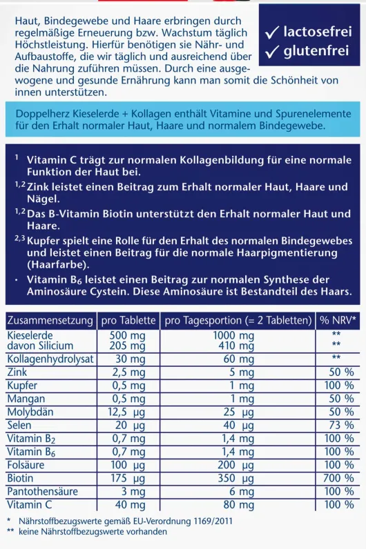 Doppelherz Aktiv Kieselerde + Kollagen 30 Tabletten