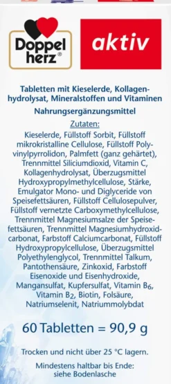 Doppelherz Aktiv Kieselerde + Kollagen 60 Tabletten