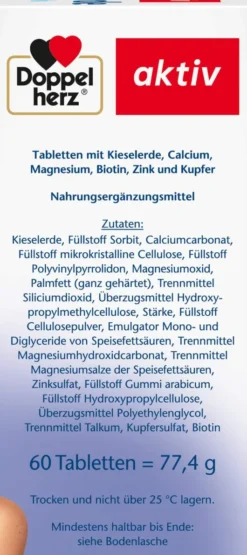 Doppelherz Aktiv Kieselerde Biotin Zink 60 Tabletten