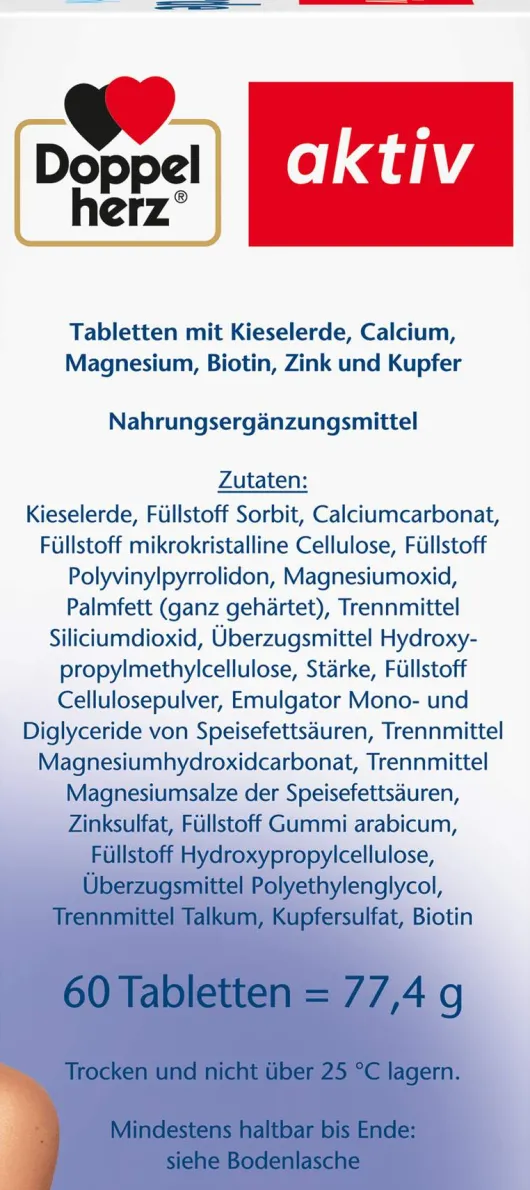 Doppelherz Aktiv Kieselerde Biotin Zink 60 Tabletten