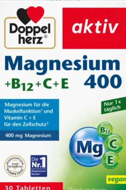 Doppelherz Aktiv Magnesium 400 + B12 + C + E 30 Tabletten