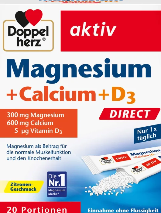 Doppelherz aktiv Magnesium + Calcium + D3 DIRECT Pellets 20 Stück
