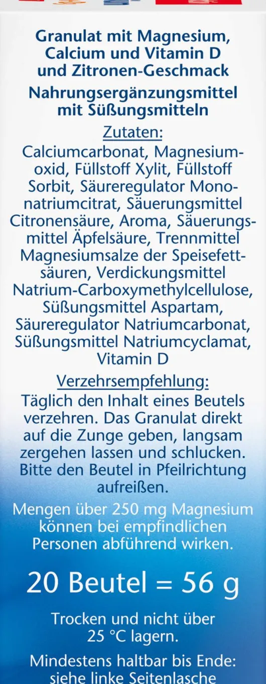 Doppelherz aktiv Magnesium + Calcium + D3 DIRECT Pellets 20 Stück