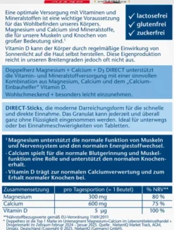 Doppelherz aktiv Magnesium + Calcium + D3 DIRECT Pellets 20 Stück