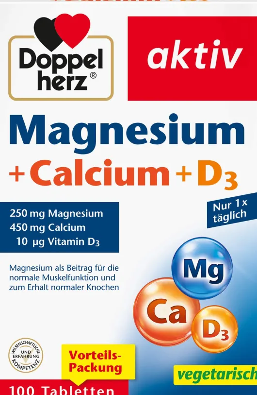 Doppelherz aktiv Magnesium + Calcium + D3 100 Tabletten