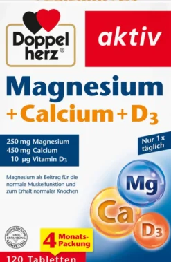 Doppelherz aktiv Magnesium + Calcium + D3 120 Tabletten