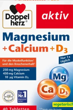 Doppelherz Aktiv Magnesium + Calcium + D3 40 Tabletten