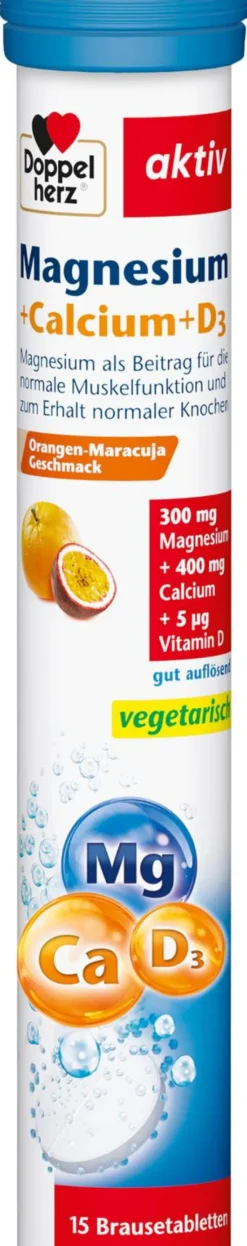 Doppelherz Aktiv Magnesium + Calcium + D3 15 Brausetabletten