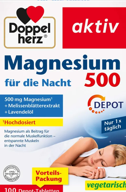 Doppelherz aktiv Magnesium 500 für die Nacht 100 Depot-Tabletten