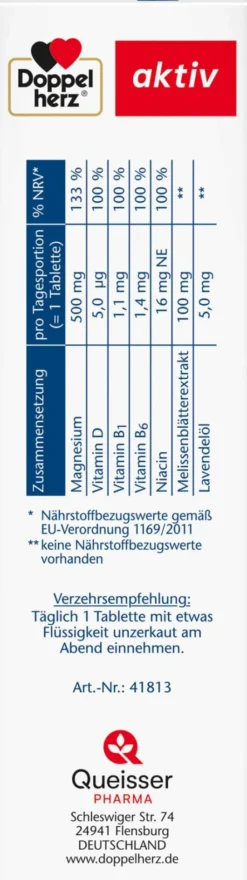 Doppelherz aktiv Magnesium 500 für die Nacht 100 Depot-Tabletten