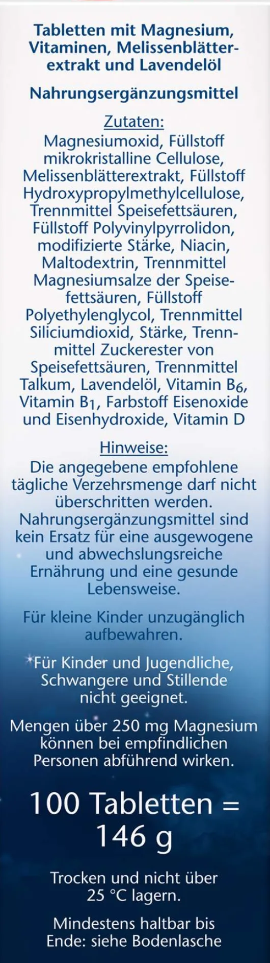 Doppelherz aktiv Magnesium 500 für die Nacht 100 Depot-Tabletten