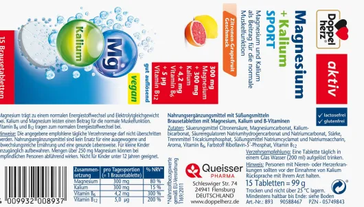 Doppelherz Aktiv Magnesium + Kalium Sport 15 Brausetabletten