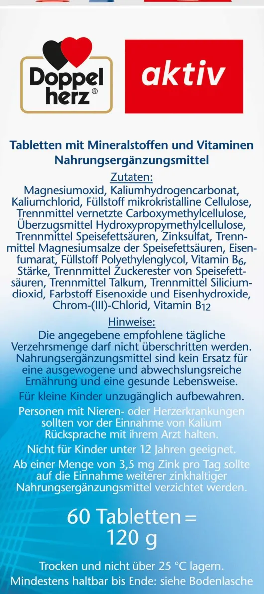 Doppelherz Aktiv Magnesium + Kalium 60 Tabletten