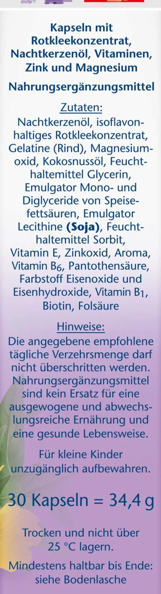 Doppelherz Aktiv Meno Rotklee + Nachtkerzenöl + Biotin 30 Kapseln