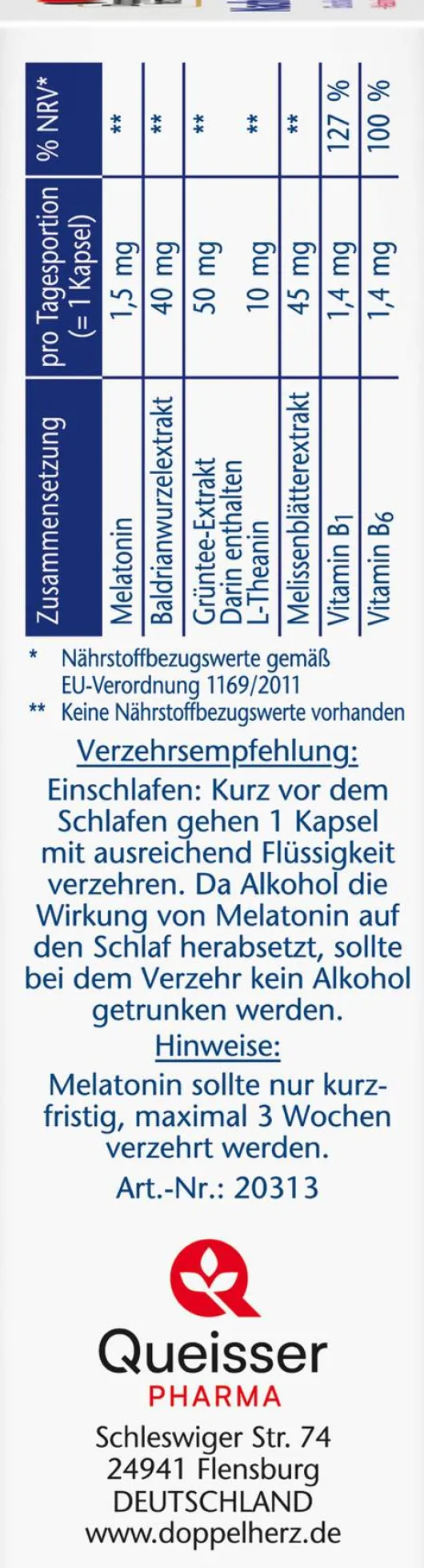 Doppelherz Aktiv Nacht-Komplex Kapseln 30 Stück