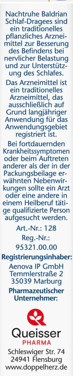 Doppelherz Aktiv Nachtruhe Baldrian - Schlaf - Dragees N 30 Stück