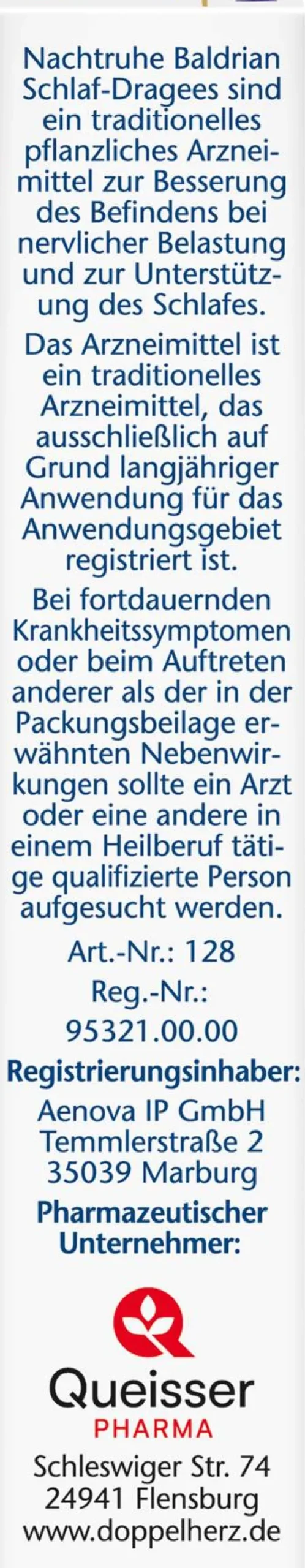 Doppelherz Aktiv Nachtruhe Baldrian - Schlaf - Dragees N 30 Stück