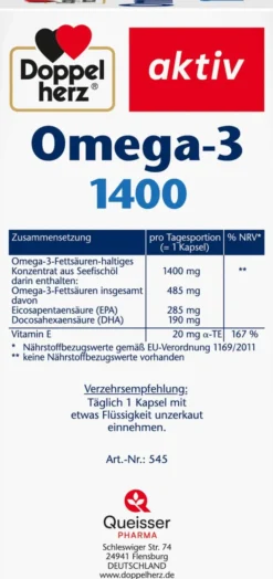 Doppelherz aktiv Omega3 1.400 120 Kapseln