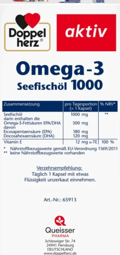 Doppelherz Aktiv Omega-3 Seefischöl 1000 120 Kapseln